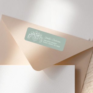 Etiqueta Vintage Timeless Floral Green Baby Shower