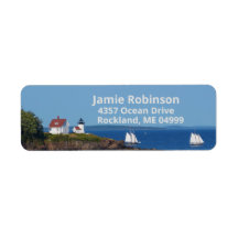 Vintage Travel Blue Ocean Lighthouse Sail LG Font