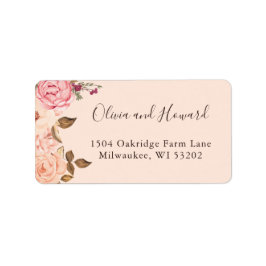 Etiqueta Vintage Victoria Rubor Floral Stylish Address