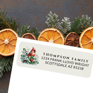 Etiqueta Vintage Watercolor Bird Navidades Dirección de Ret