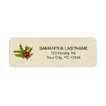 Etiqueta Vintage Watercolor Holly Berry Twig Cream BG<br><div class="desc">Place these return address labels on your Holiday or Christmas envelopes with this festive red and olive green vintage watercolor holly berry twig on a cream textured background. Personalize the labels with your name and address.</div>