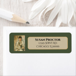 Etiqueta Vintage Wedding Day Novia en dirección de regreso 