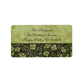 Etiqueta Vintage Wedding, Victorian Grape Vine Leaves