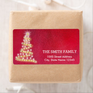 Etiqueta Vintage White Red Purpurina Navidad