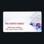 Etiqueta Vintage White Snow Glitter Christmas Ball Holiday<br><div class="desc">This is Christmas Holiday return address label design. This design feature is a gold handwritten font with scroll frame accents on a White Snow Glitter background with a rustic textured look. Custom return address text. Personalized address labels for all your mailings.</div>