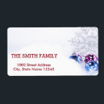 Etiqueta Vintage White Snow Glitter Christmas Ball Holiday<br><div class="desc">This is Christmas Holiday return address label design. This design feature is a gold handwritten font with scroll frame accents on a White Snow Glitter background with a rustic textured look. Custom return address text. Personalized address labels for all your mailings.</div>