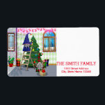 Etiqueta Vintage White Snow Glitter Christmas Holiday<br><div class="desc">This is Christmas Holiday return address label design. This design feature is a gold handwritten font with scroll frame accents on a White Snow Glitter background with a rustic textured look. Custom return address text. Personalized address labels for all your mailings.</div>