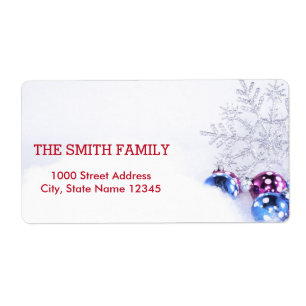 Etiqueta Vintage White Snow Purpurina Navidad