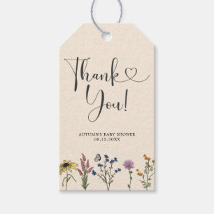 Etiqueta Vintage Wildflower Baby Shower Gracias