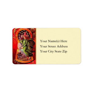 Etiqueta Vintage Witch Making Brew Halloween Address Label
