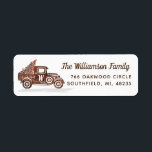 Etiqueta Vintage Wood Truck Christmas Tree Monogram Address<br><div class="desc">Celebra la temporada mágica y festiva de vacaciones con nuestras etiquetas de dirección personalizado. Nuestro vintage diseño navideño presenta nuestra rústica camioneta de estilo vintage de granos de madera tallada a mano con un árbol de Navidad en la parte trasera. Personalizado con nombre familiar, dirección y monograma inicial. Todas las...</div>