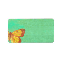 VINTAGE YELLOW BUTTERFLY Imprimir tu propia etique