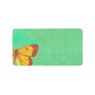 Etiqueta VINTAGE YELLOW BUTTERFLY Imprimir tu propia etique