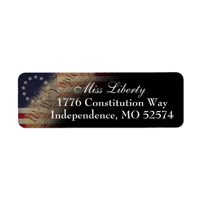 Etiqueta Vintsy Betsy Ross Bandera Estadounidense (Frente)