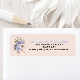 Etiqueta Violet Pastel Peach Five Petal Wild Rosas Personal