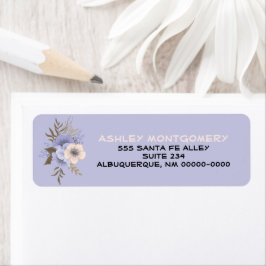 Etiqueta Violet Pastel Peach Five Petal Wild Rosas Personal