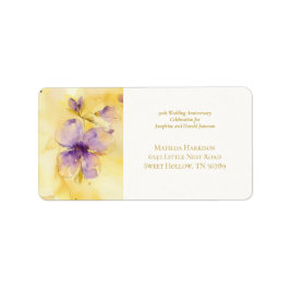 Etiqueta Violets Gold 50th Wedding Anniversary