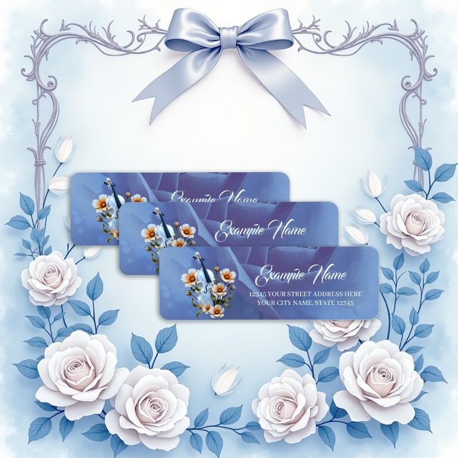 Etiqueta Violín blanco con flores - Música elegante y natur (Subido por el creador)