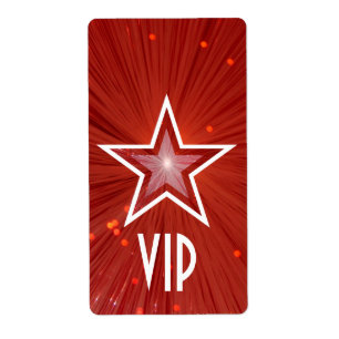 Etiqueta 'VIP' de la Estrella Roja, texto blanco g