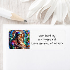 Etiqueta Virgen María y el Bebé Jesús Cristóbal Manchado