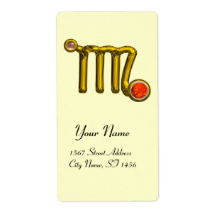 Etiqueta VIRGO ZODIAC Naranja DE CUMPLEAÑOS Agato gris