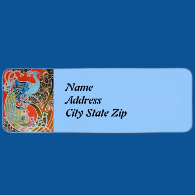 Etiqueta Vivid Art Nouveau Peacock (Subido por el creador)