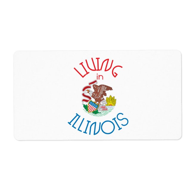 Etiqueta Viviendo en Illinois (Frente)