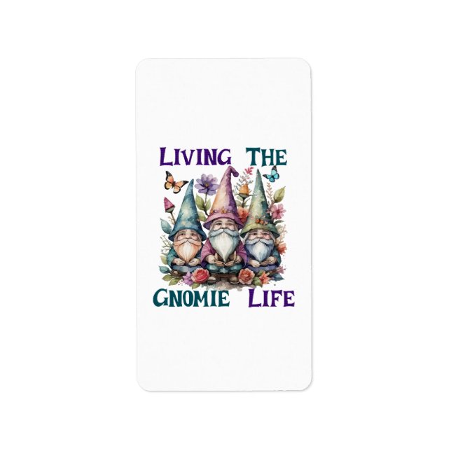 Etiqueta Viviendo la vida de gnomo (Frente)