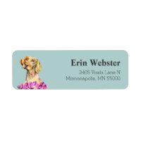 Vizsla Dog Purple Floral Return Address