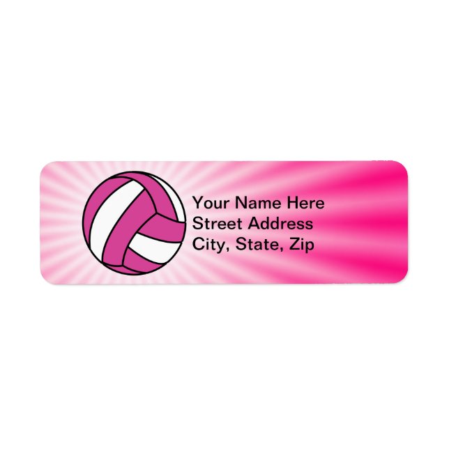 Etiqueta Voleibol rosa (Frente)