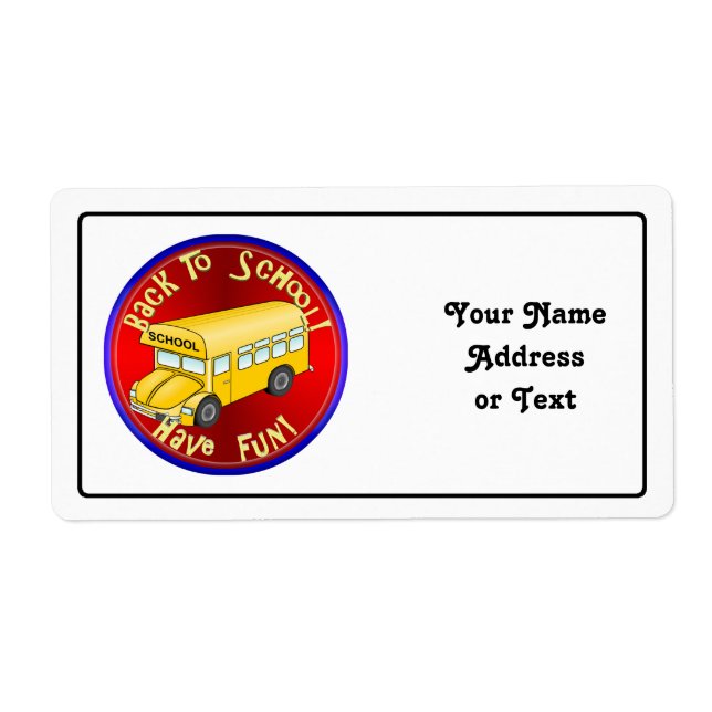 Etiqueta Volver a la diversión del autobús escolar (Frente)