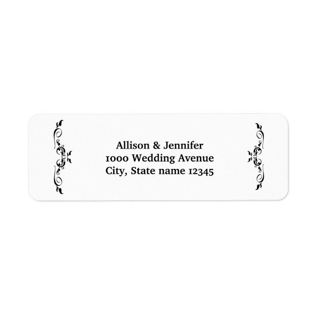 Etiqueta Volver Dirección De Diseño De Swirl (Frente)