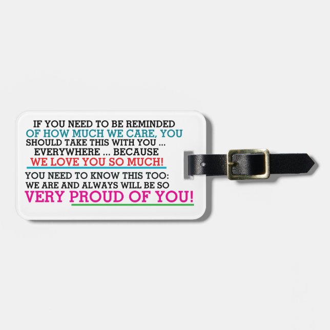 Etiqueta Volver para padres o hijos (Frente Horizontal)