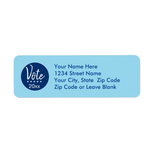 Etiqueta Vote 2022 Election Five Stars Blue Non-Partisan (Frente)