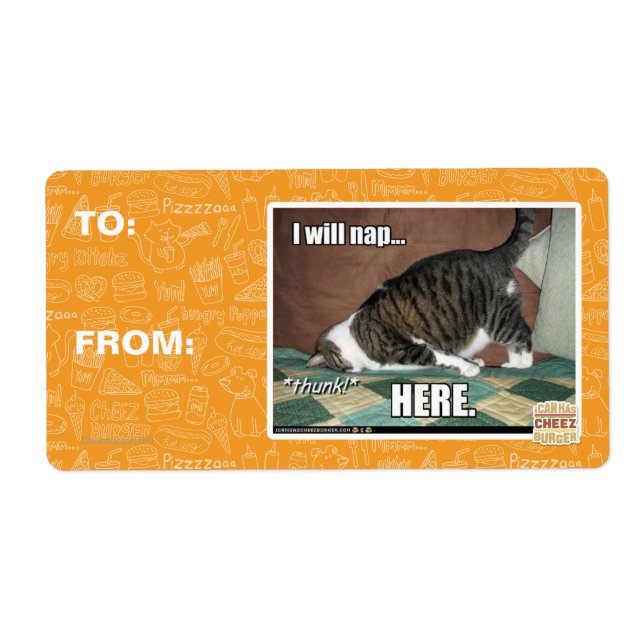 Etiqueta Voy a echarme una siesta aquí (Frente)