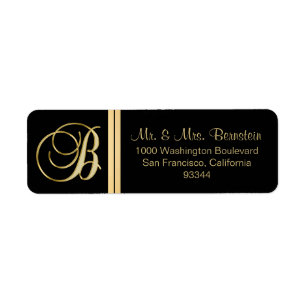 Etiqueta Vuelta negra elegante de la letra "B" del