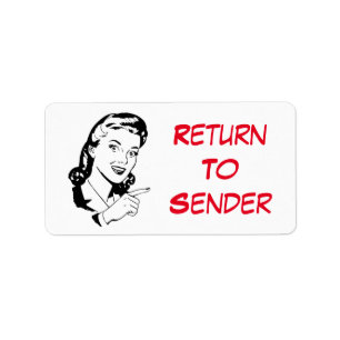 Etiqueta Vuelva a señora retra Sticker del remitente RTS