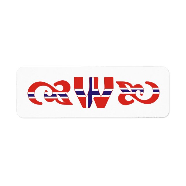 Etiqueta W noruega Monogram (Frente)