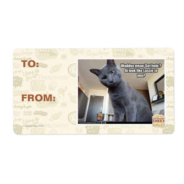 Etiqueta ¿Wadya quiere decir 'Obtén ayuda'? (Frente)