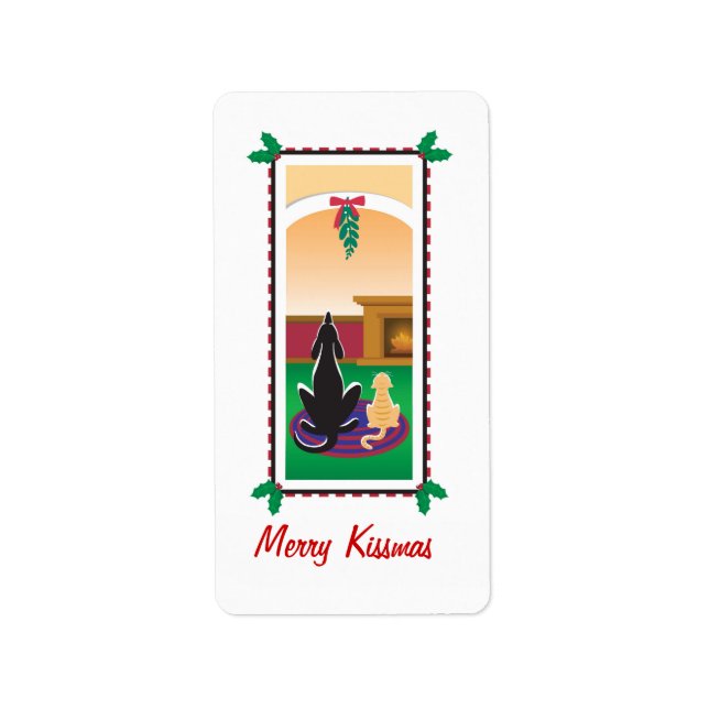 Etiqueta WagsToWishes_Merry Kissmas regalo envolvente (Frente)