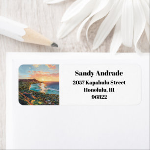 Etiqueta Waikiki Beach Honolulu Oahu Hawaii Dirección de Re