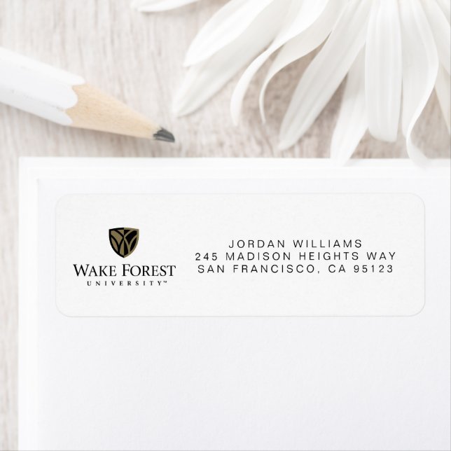 Etiqueta Wake Forest University Wordmark (In situ)