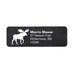 Etiqueta Walking Moose Silhouette Wildlife Return Address