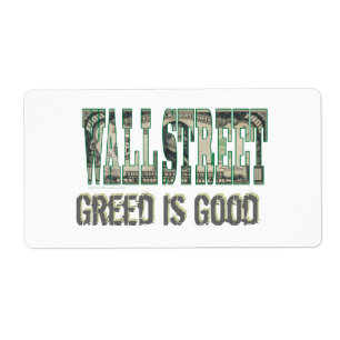 Etiqueta Wall Street/ la codicia es buena