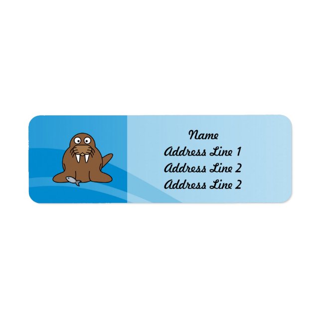 Etiqueta Walrus con fondo de agua (Frente)