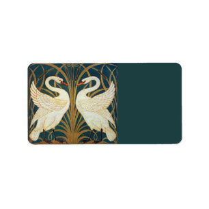 Etiqueta Walter Crane Swan, Rush E Iris Art Nouveau