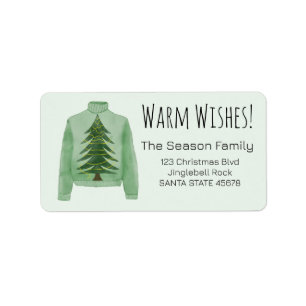 Etiqueta Warm Wishes Christmas Sweater Label