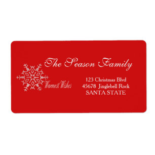 Etiqueta Warmest Wishes Holiday Address Label