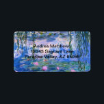 Etiqueta Water Lilies<br><div class="desc">Water Lilies es una serie de más de 200 pinturas al óleo del impresionista francés Claude Monet. Este cuadro,  que se terminó en 1919,  está decorado en tonos azules y rosas.</div>