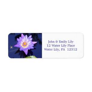 Etiqueta Water Lily with Bee Return Address Label